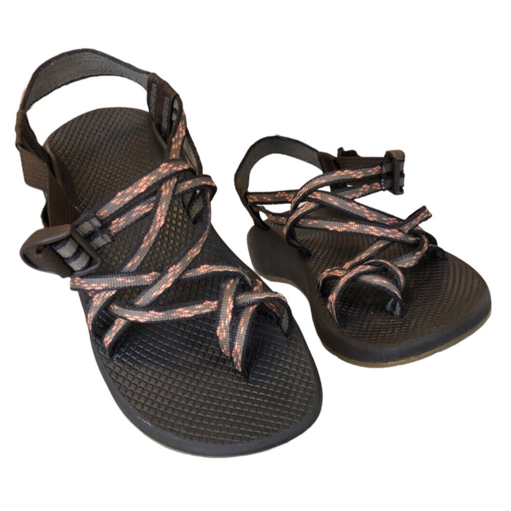 Chaco Womens Sandals 9 Brown Orange Hiking Trail Comfort